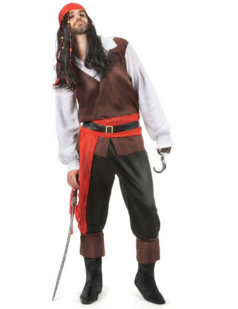 Piratenkostüm für Herren schwarz-braun Piratenkostüm für Herren schwarz-braun von ATOSA