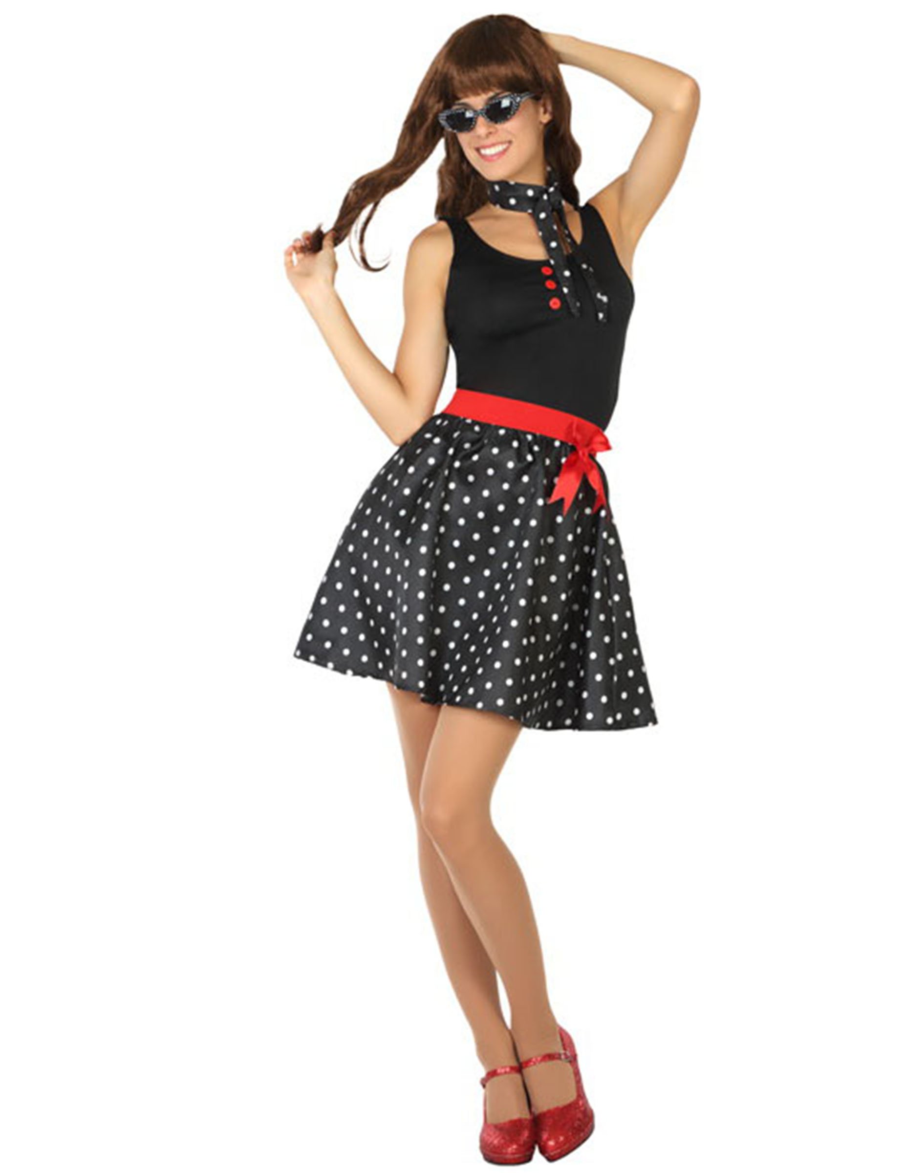 Rockabilly-Damen-Kostüm im Stil der 50er Jahre schwarz Rockabilly-Damen-Kostüm im Stil der 50er Jahre schwarz von ATOSA
