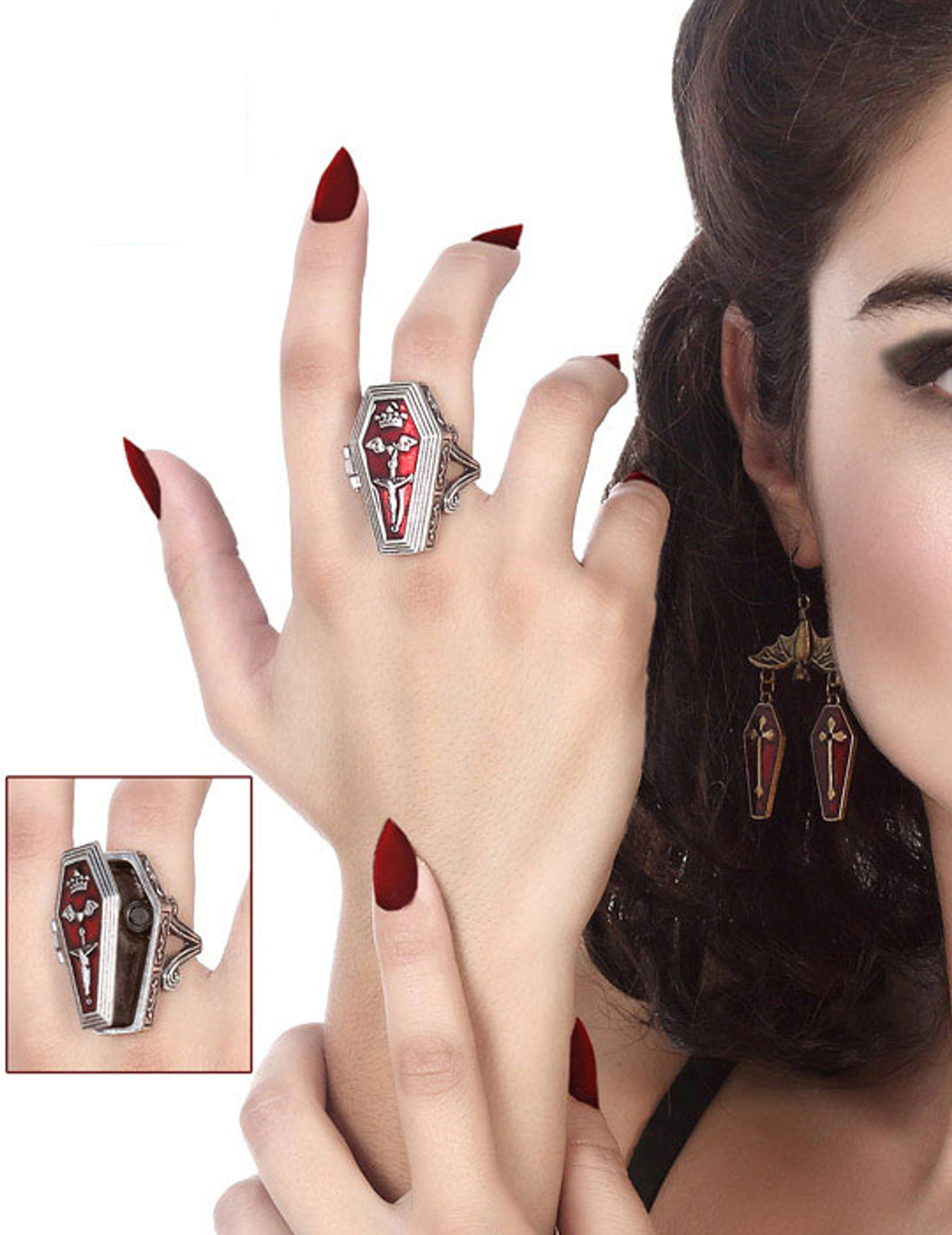 Sarg-Ring Gift Halloween-Accessoire rot-silber Sarg-Ring Gift Halloween-Accessoire rot-silber von ATOSA