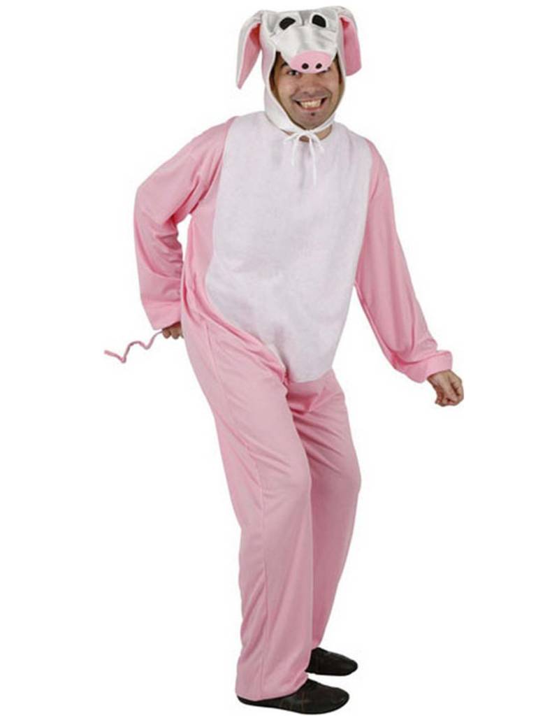 Schwein-Erwachsenenkostüm Tier rosa-weiss Schwein-Erwachsenenkostüm Tier rosa-weiss von ATOSA