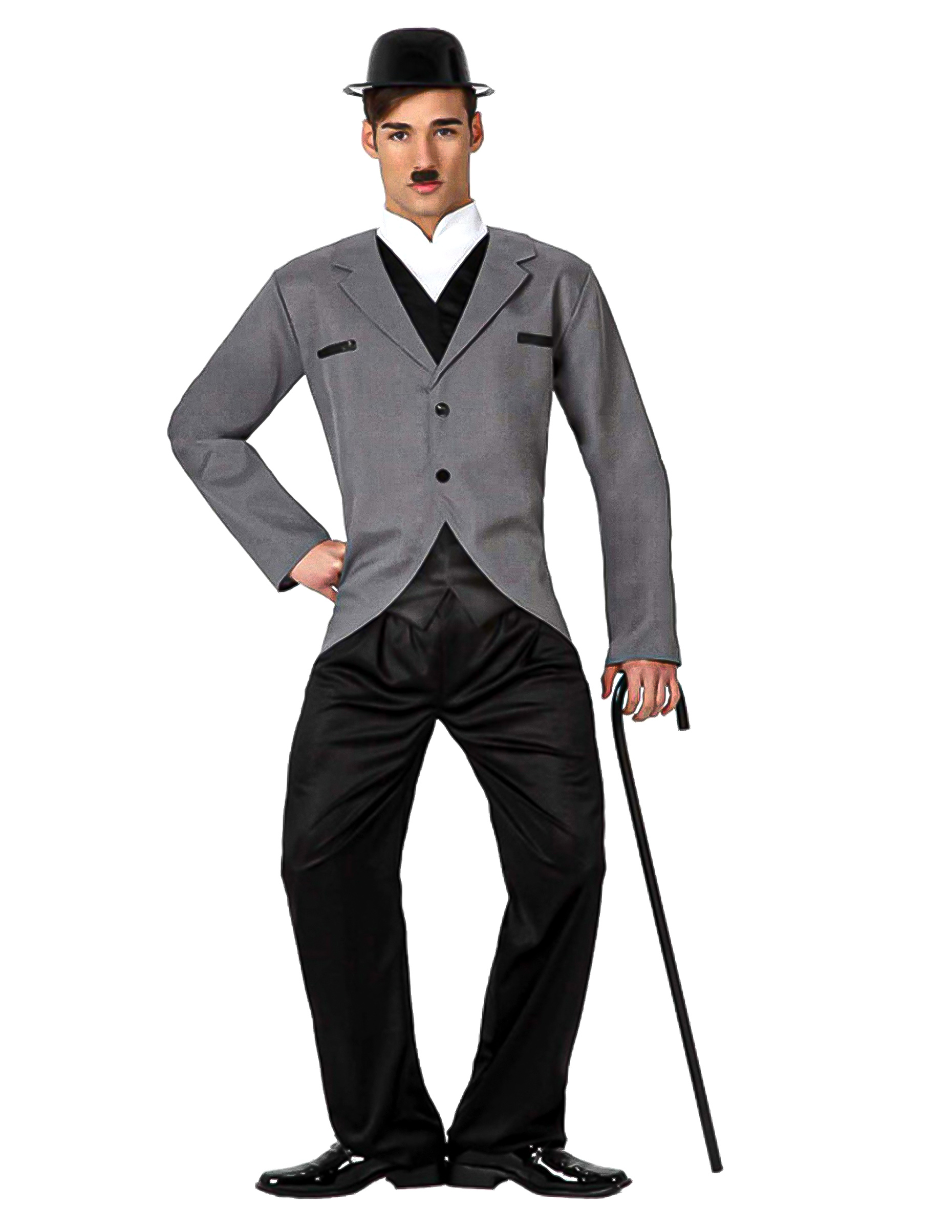 Slapstick-Künstler - Kostüm für Herren grau-schwarz Slapstick-Künstler - Kostüm für Herren grau-schwarz von ATOSA