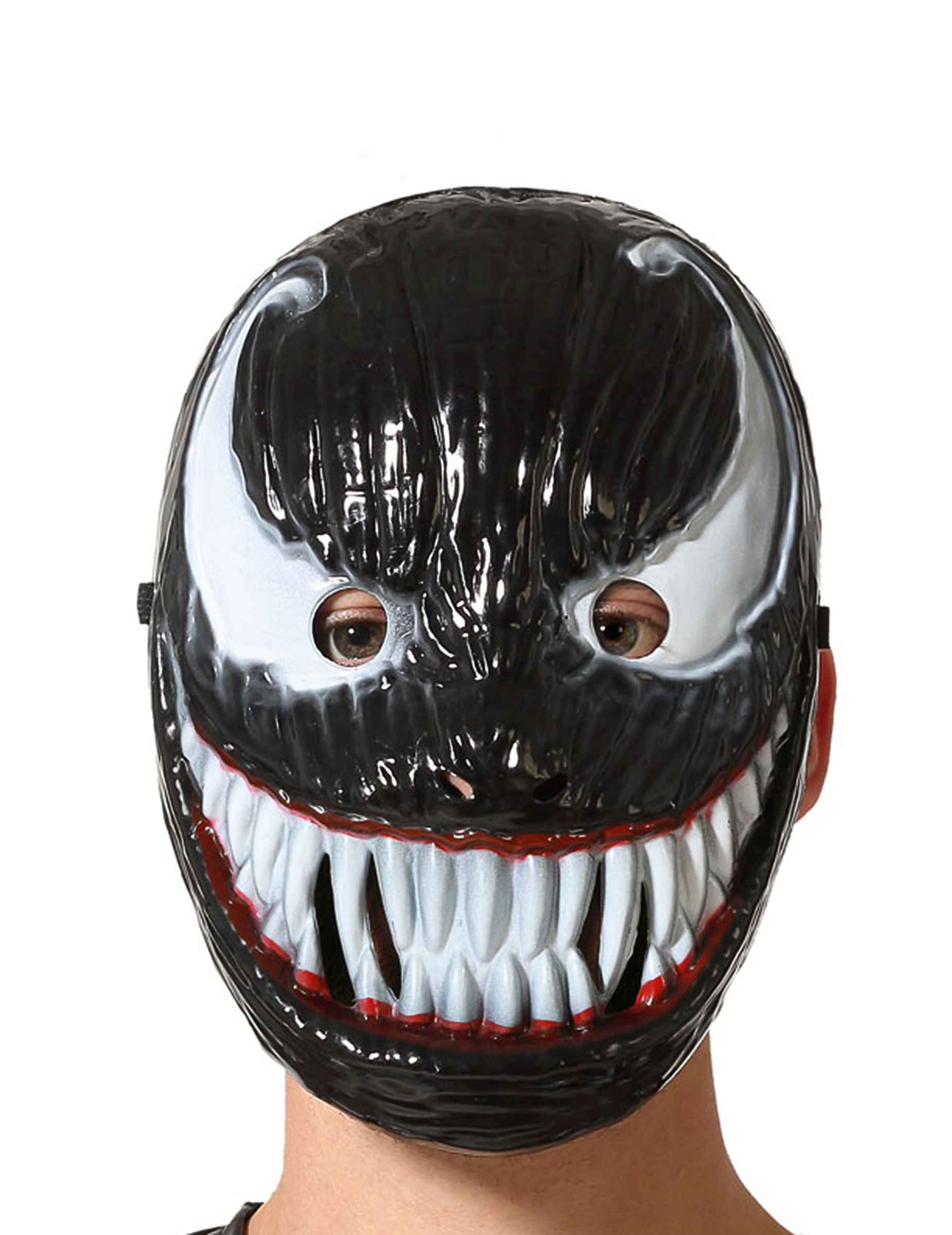 Spinnen-Superschurke Halloween-Halbmaske für Erwachsene schwarz-weiß Spinnen-Superschurke Halloween-Halbmaske für Erwachsene schwarz-weiß von ATOSA