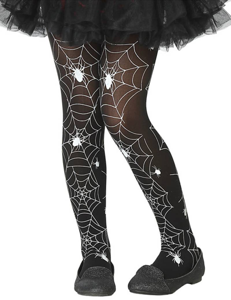 Spinnenweben-Strumpfhose für Kinder Halloween-Accessoire schwarz-weiss von ATOSA