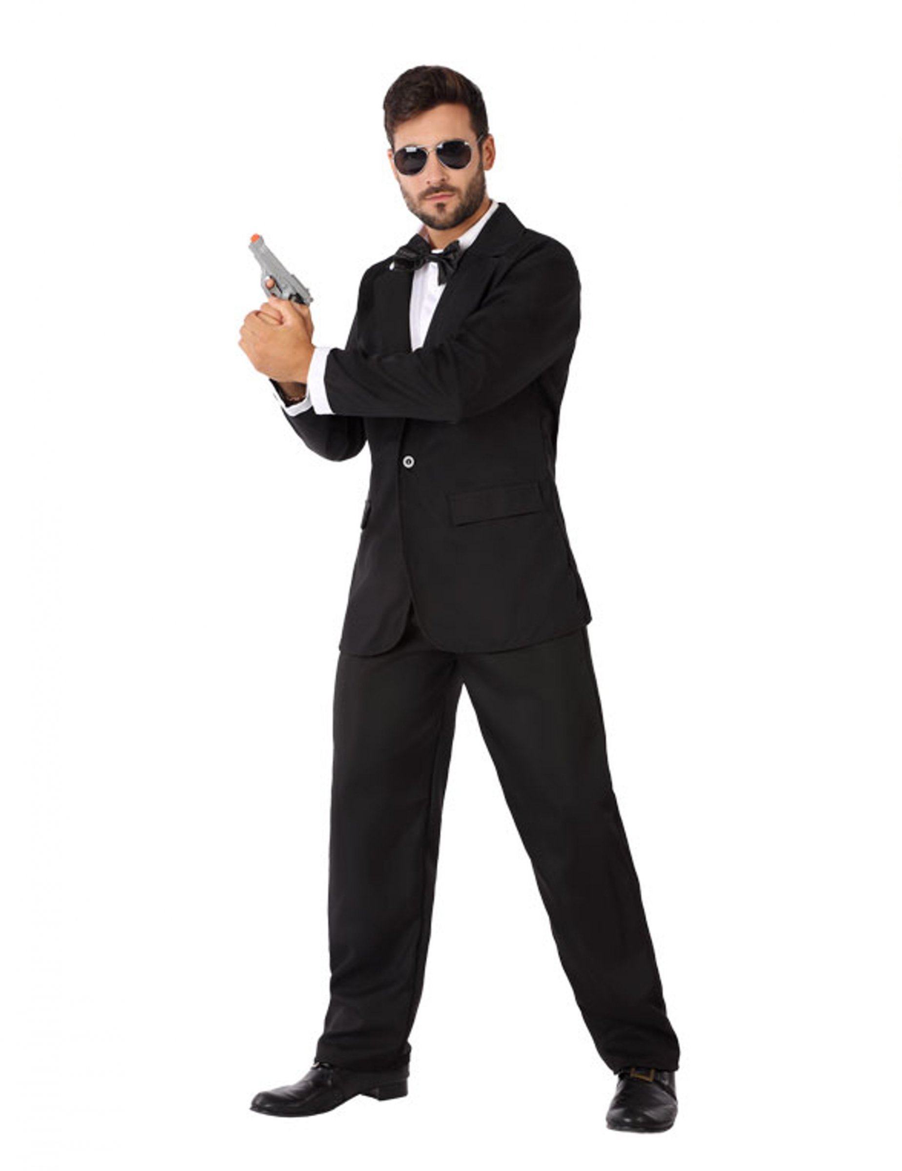 Spion-Kostüm für Herren Geheimagent-Kostüm schwarz-weiss Spion-Kostüm für Herren Geheimagent-Kostüm schwarz-weiss von ATOSA