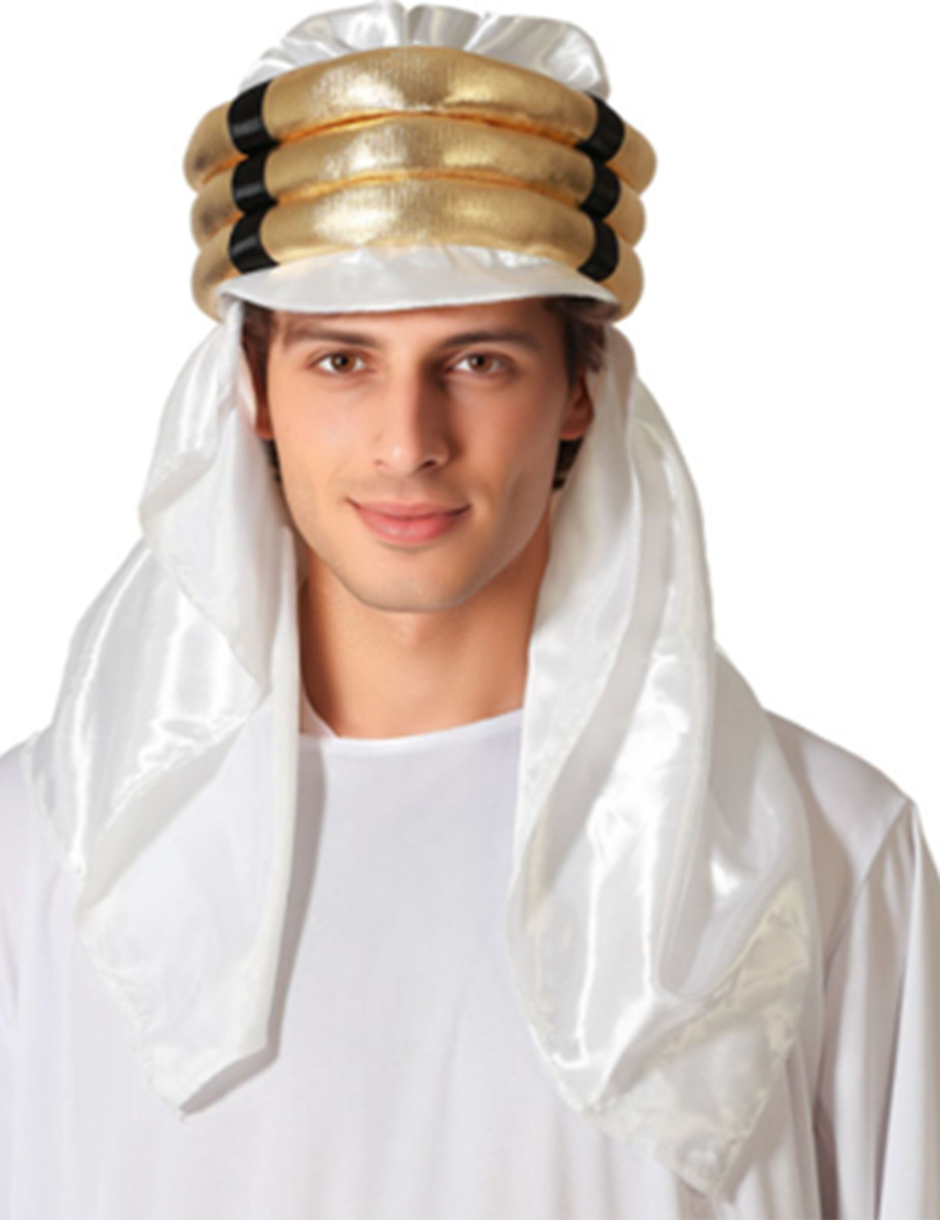 Sultan Turban Arabisch Weiss und Gold Erwachsene Sultan Turban Arabisch Weiss und Gold Erwachsene von ATOSA