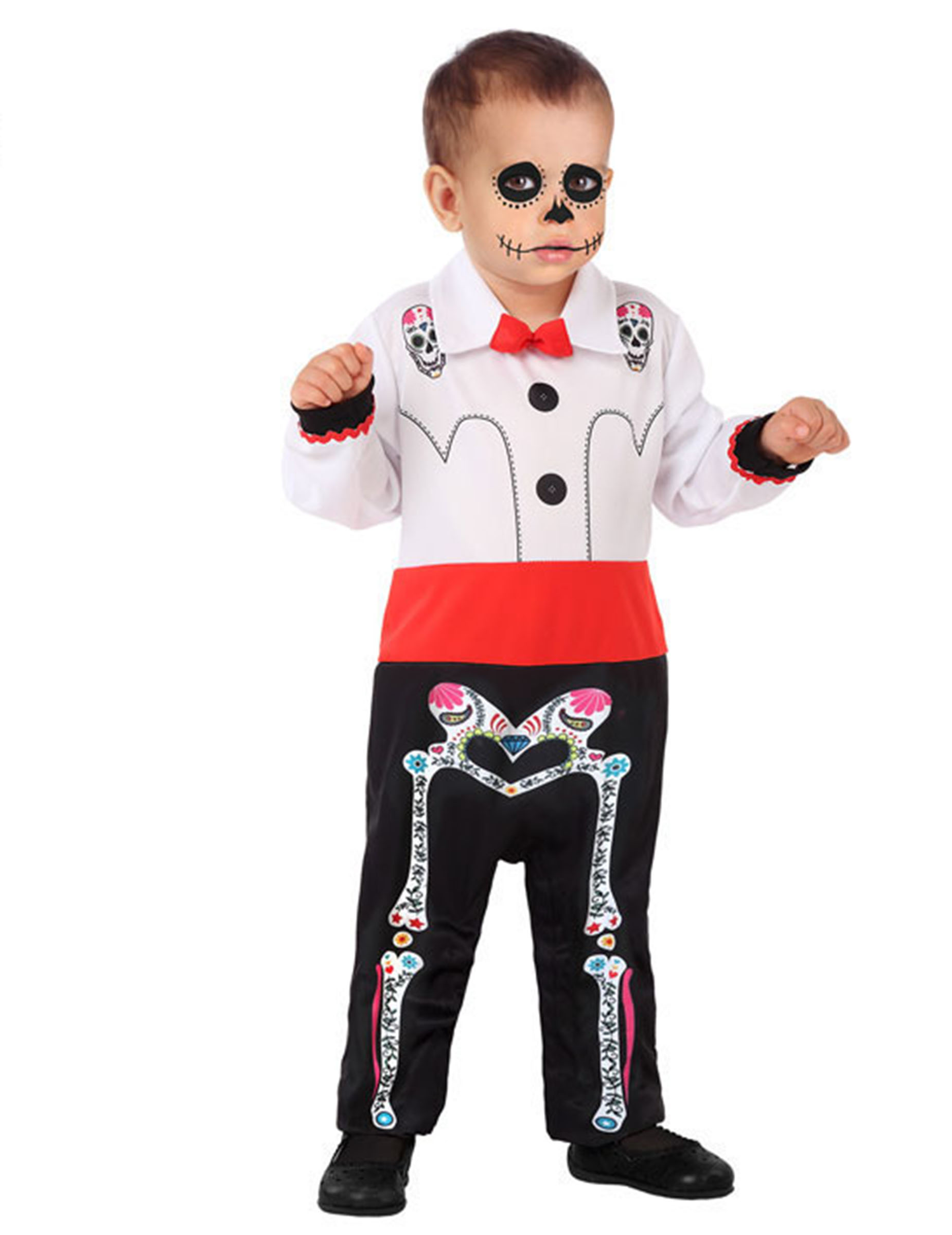 Tag der Toten-Kostüm für Babys Halloweenkostüm schwarz-weiss-rot Tag der Toten-Kostüm für Babys Halloweenkostüm schwarz-weiss-rot von ATOSA