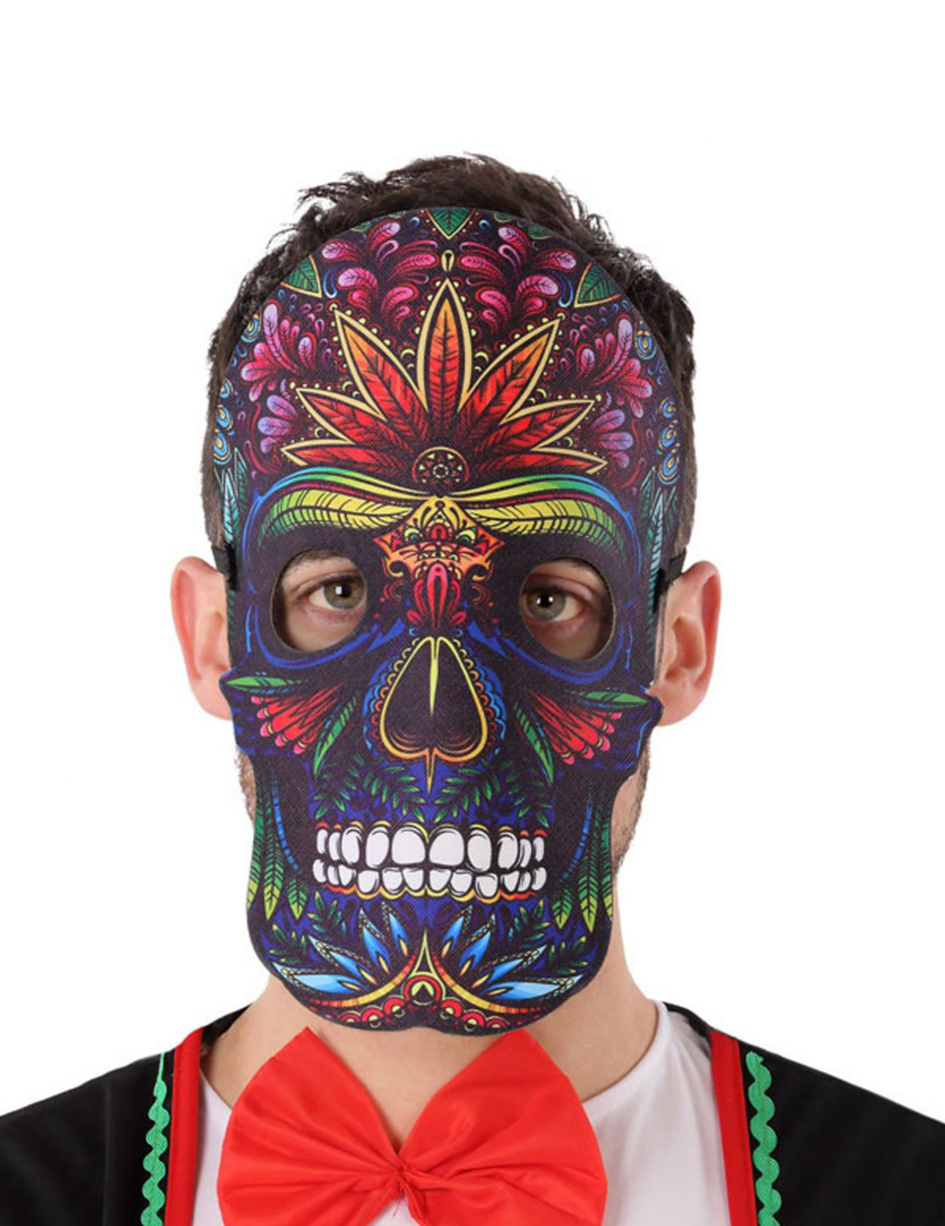 Tag der Toten-Maske Sugar Skull Halloween-Maske bunt Tag der Toten-Maske Sugar Skull Halloween-Maske bunt von ATOSA