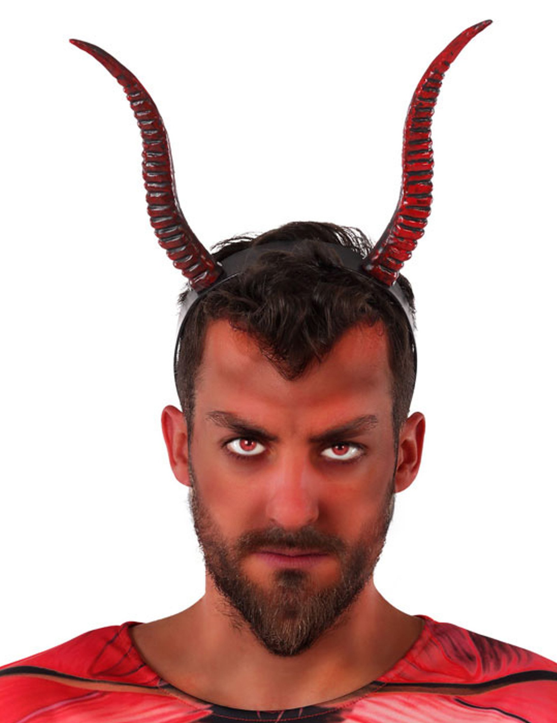 Teufel-Haarreif Teufelshörner Halloween-Accessoire rot Teufel-Haarreif Teufelshörner Halloween-Accessoire rot von ATOSA