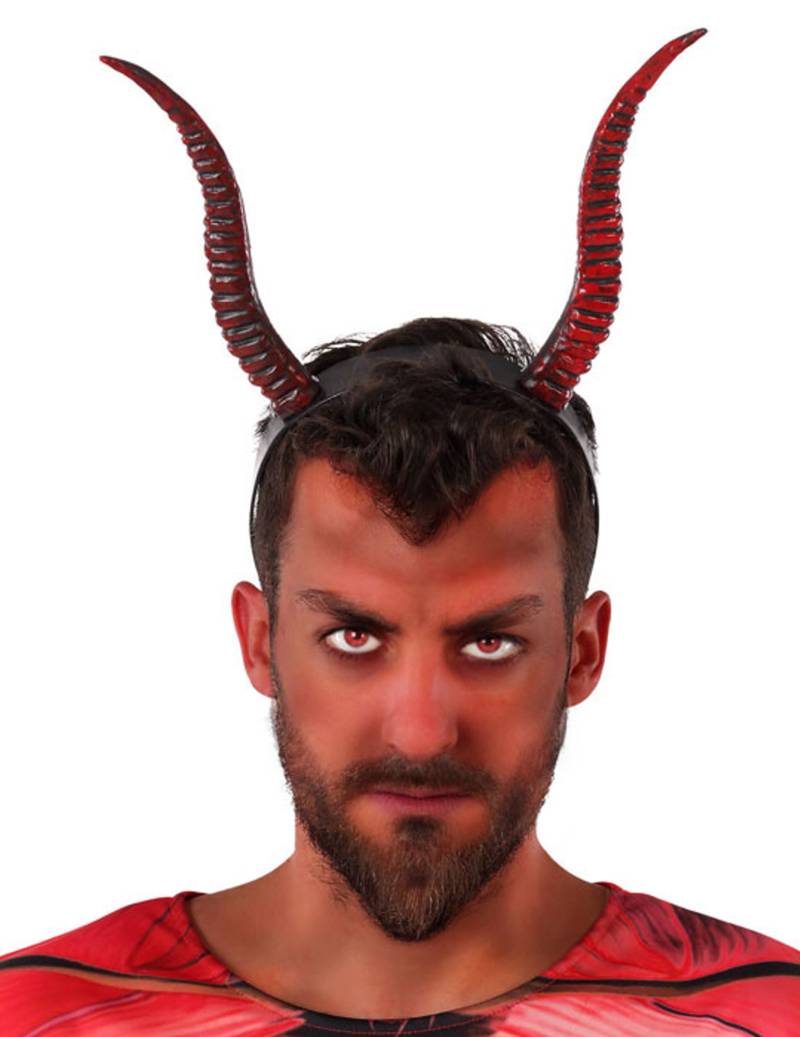 Teufel-Haarreif Teufelshörner Halloween-Accessoire rot von ATOSA