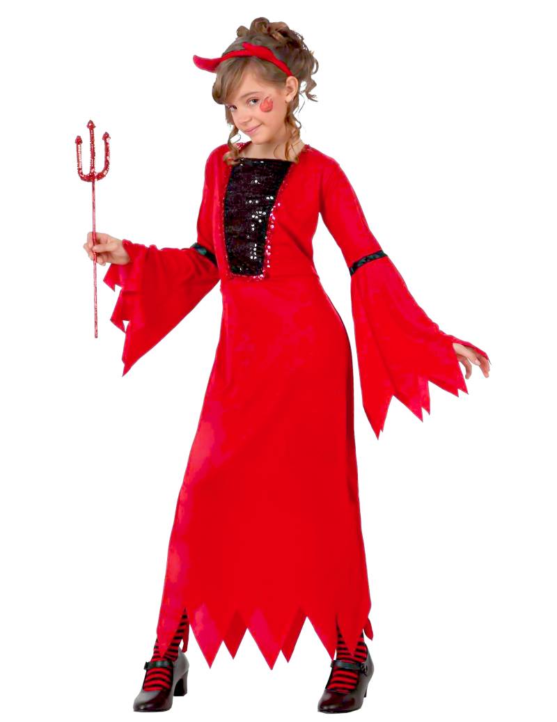 Teufelinkostüm für Mädchen Halloween rot-schwarz Teufelinkostüm für Mädchen Halloween rot-schwarz von ATOSA