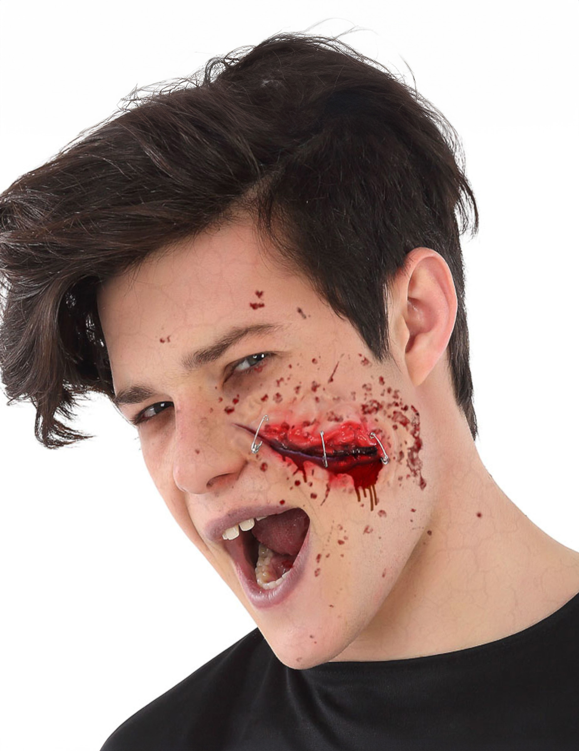Tiefe Schnittwunde Halloween-Make-up für Erwachsene rot Tiefe Schnittwunde Halloween-Make-up für Erwachsene rot von ATOSA