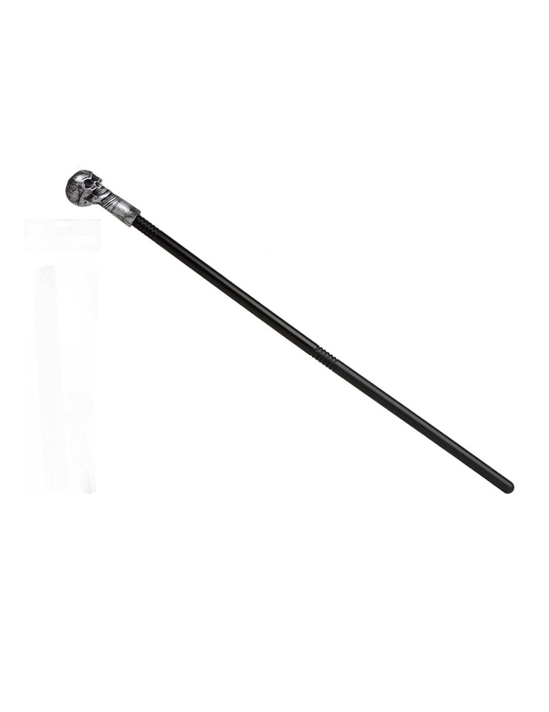 Totenkopf-Zepter Gehstock Halloween-Accessoire schwarz-silber 74 cm Totenkopf-Zepter Gehstock Halloween-Accessoire schwarz-silber 74 cm von ATOSA
