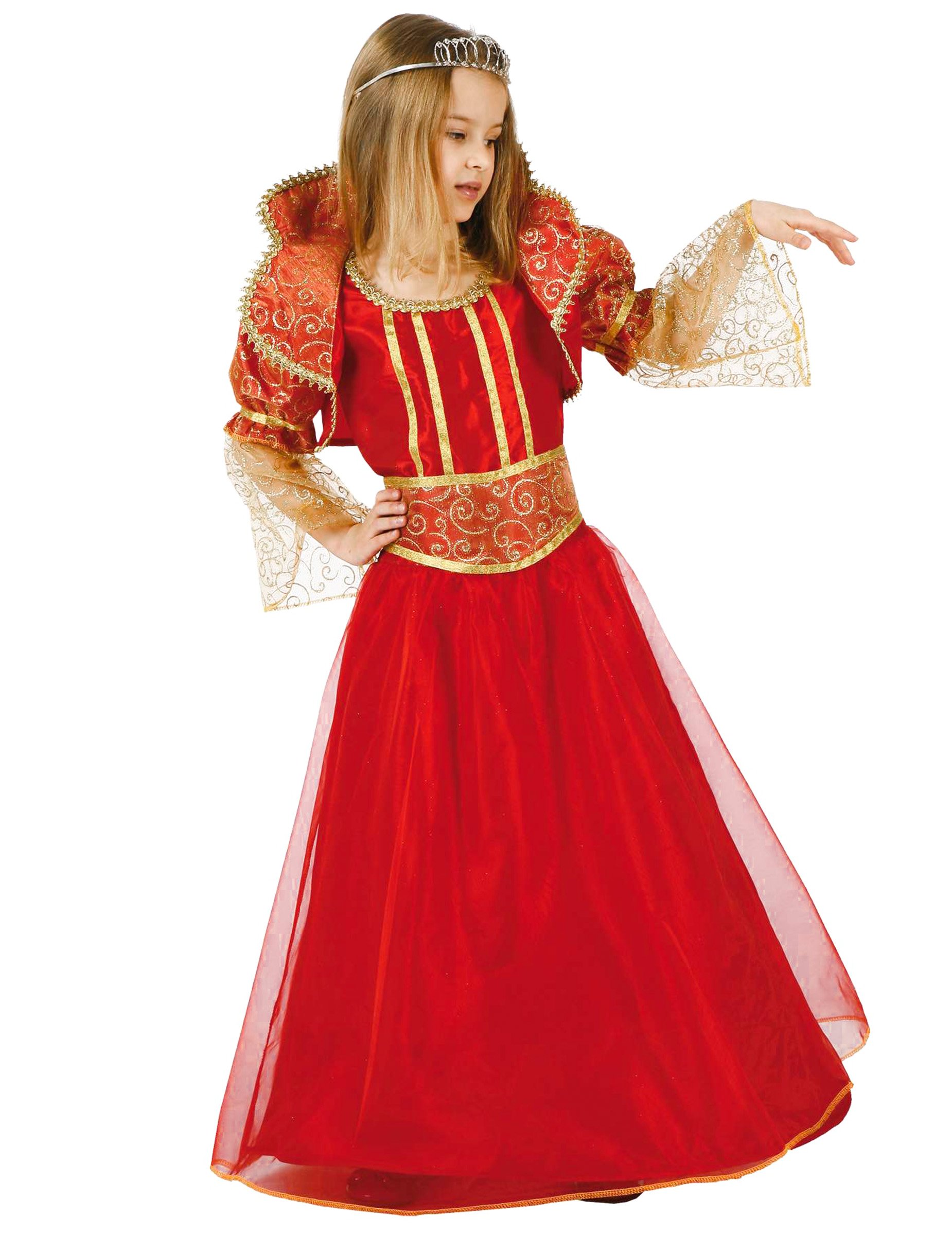 Traumhaftes Mädchenkostüm Mittelalterliche Königin rot Traumhaftes Mädchenkostüm Mittelalterliche Königin rot von ATOSA