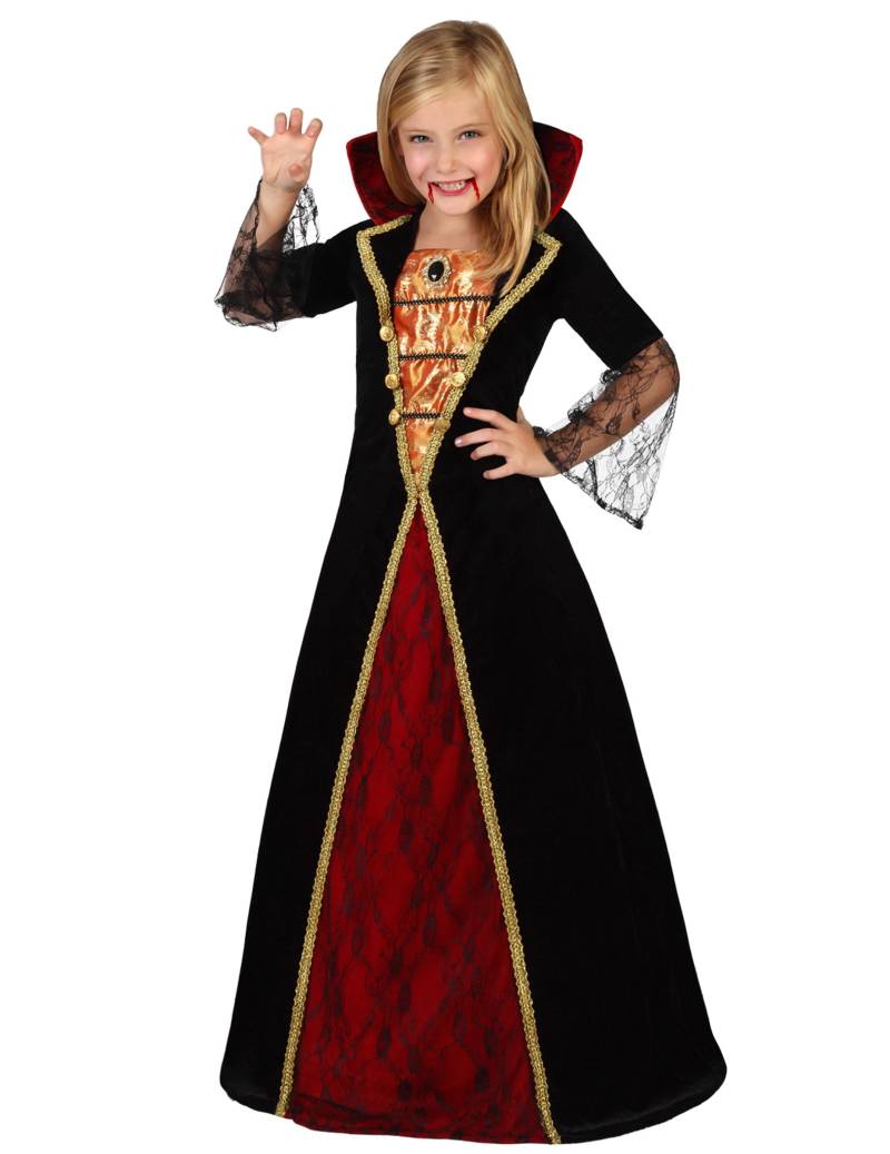 Vampir-Prinzessin Halloween-Kinderkostüm schwarz-rot-gold Vampir-Prinzessin Halloween-Kinderkostüm schwarz-rot-gold von ATOSA