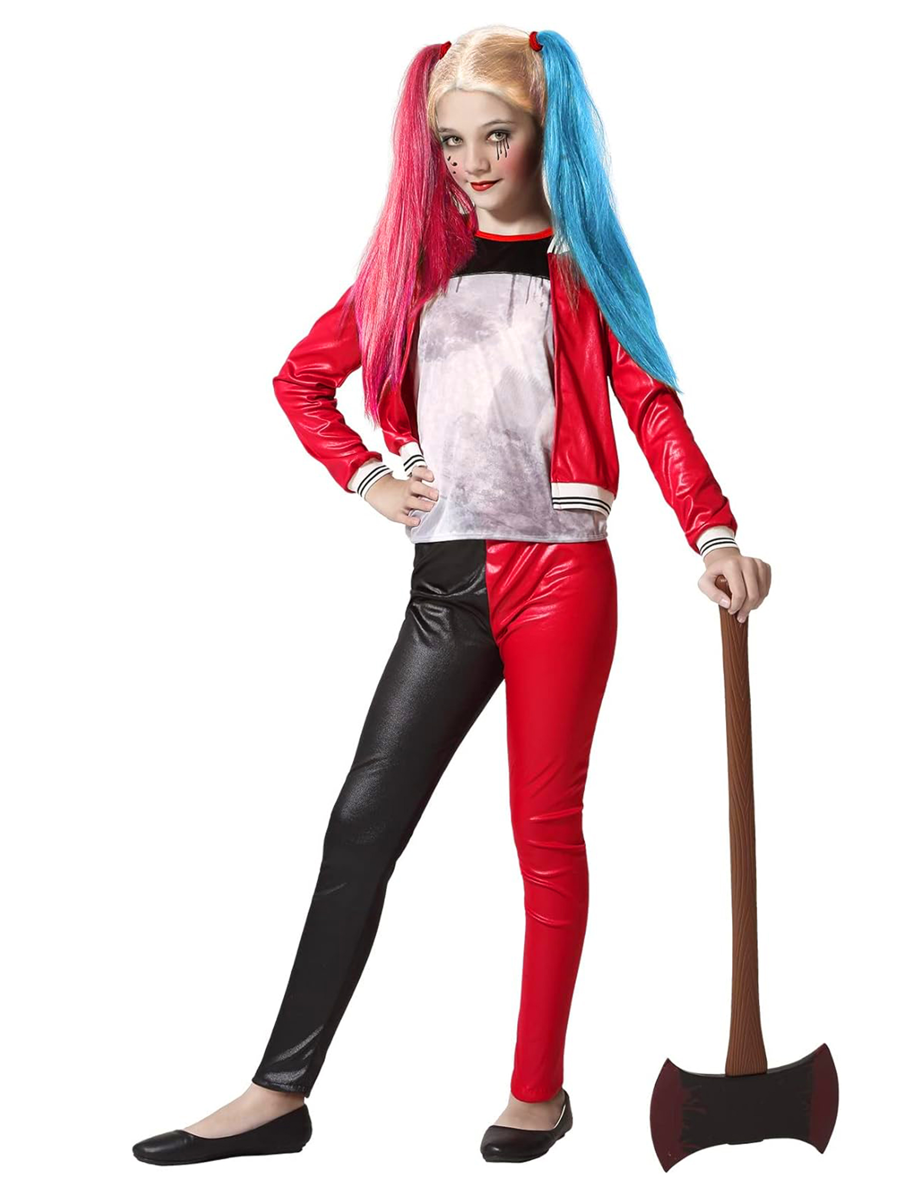 Verrücktes Superheldin-Kostüm für Mädchen Halloweenkostüm blau-schwarz-rot Verrücktes Superheldin-Kostüm für Mädchen Halloweenkostüm blau-schwarz-rot von ATOSA