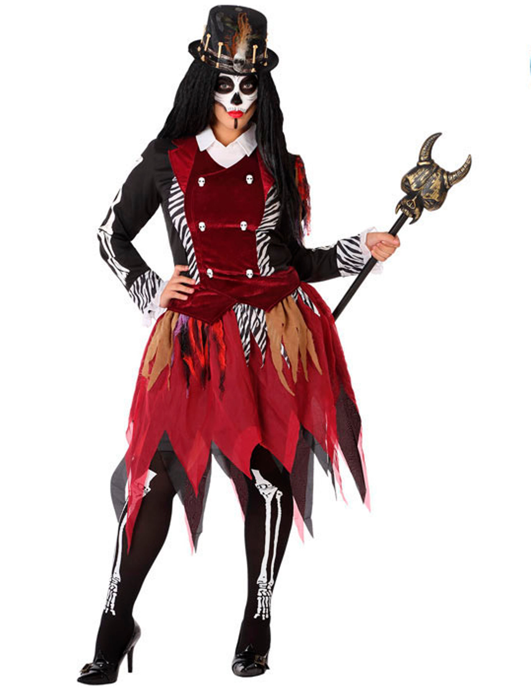 Voodoo-Kostüm für Damen Halloween-Kostüm für Damen schwarz-weiss Voodoo-Kostüm für Damen Halloween-Kostüm für Damen schwarz-weiss von ATOSA