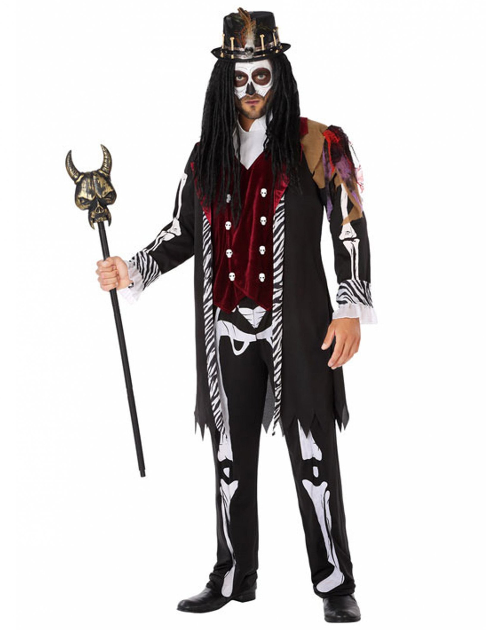 Voodoo-Kostüm für Herren Halloween-Kostüm für Herren schwarz-weiss Voodoo-Kostüm für Herren Halloween-Kostüm für Herren schwarz-weiss von ATOSA