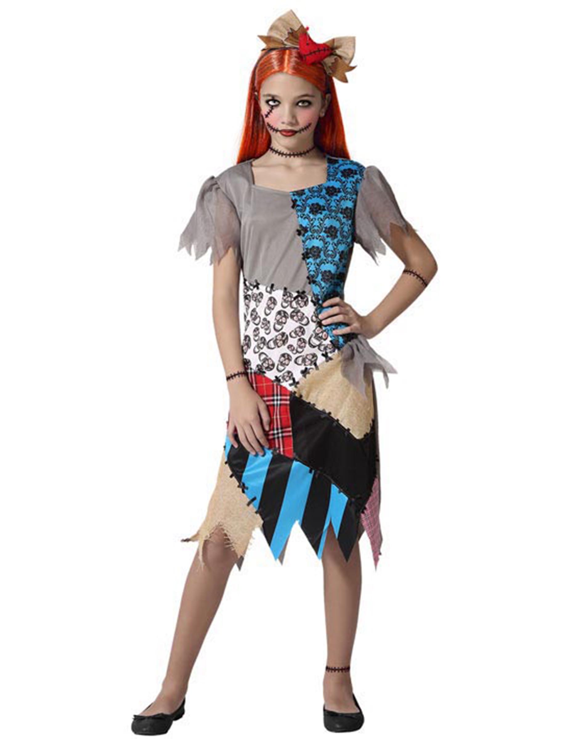 Voodoo-Puppe-Kostüm für Mädchen Halloweenkostüm bunt von ATOSA