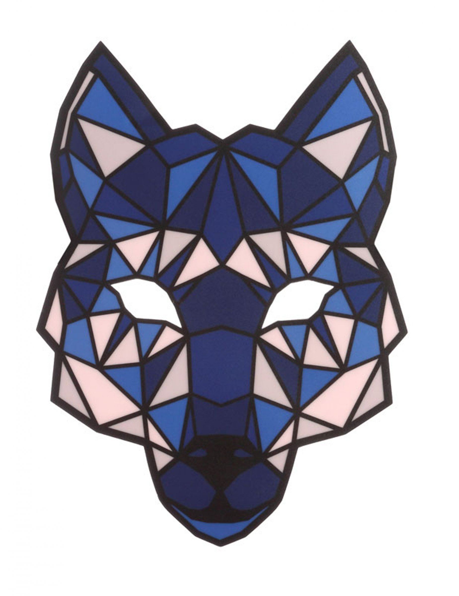 Wolf-LED-Maske musiksensitiv blau von ATOSA