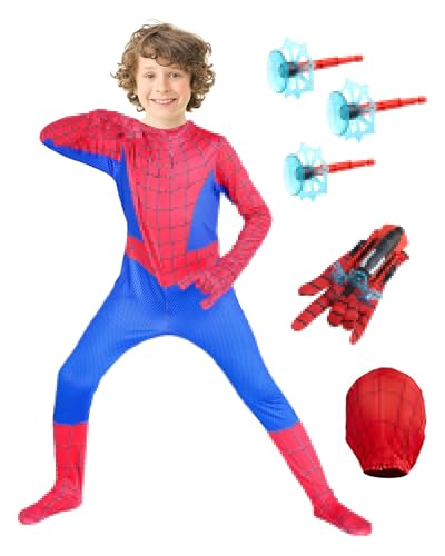 ATOWORLD Spinnenkostüm für Kinder von 3–4 Jahren, für Jungen und Mädchen, mit Web-Shooter, Halloween-Kostüm, Cosplay-Kostüm, Spinnen-Outfit, Verkleidung für den Welttag des Buches, Kostüm für Jungen ATOWORLD Spinnenkostüm für Kinder von 3–4 Jahren, für Jungen und Mädchen, mit Web-Shooter, Halloween-Kostüm, Cosplay-Kostüm, Spinnen-Outfit, Verkleidung für den Welttag des Buches, Kostüm für Jungen von ATOWORLD