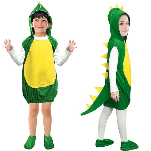 Dinosaurier Kostüm kinder 5-6 Jahre Tier Drachen Kostüm Kinder Jungen Mädchen Dino Kostüm kinder 116 122 T Rex Dinokostüm Kinder Dinosaurier Onesie Jumpsuit kostüme Dino Kinder für Karneval Faschings von ATOWORLD