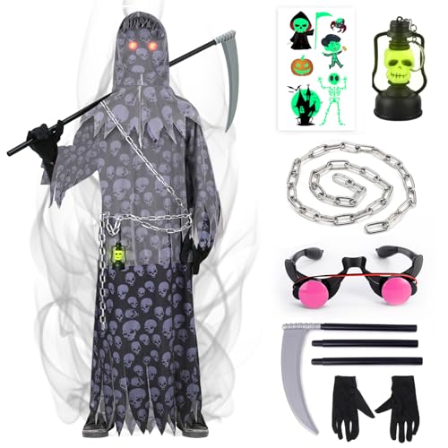 Halloween Kostüm Sensenmann Kinder Kostüm Sensenmann Kinder Kostüm Skelett Jungen 5 6 7 Jahre Mädchen Kostüm Skelett Cosplay Schwarzes Kleid Umhang Sensenmann Sichel Halloween Brille Kette Halloween Kostüm Sensenmann Kinder Kostüm Sensenmann Kinder Kostüm Skelett Jungen 5 6 7 Jahre Mädchen Kostüm Skelett Cosplay Schwarzes Kleid Umhang Sensenmann Sichel Halloween Brille Kette von ATOWORLD