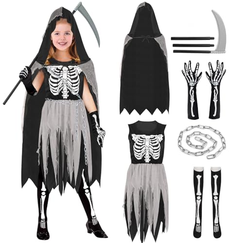 Halloween Kostüm Sensenmann Kinder Kostüm Skelett Mädchen Verkleidung Halloween Mädchen 5 6 7 Jahre Kostüm Sensenmann Kinder Kostüm Sensenmann Sichel Halloween Cosplay Schwarz Kleid Sensenmann Umhang Halloween Kostüm Sensenmann Kinder Kostüm Skelett Mädchen Verkleidung Halloween Mädchen 5 6 7 Jahre Kostüm Sensenmann Kinder Kostüm Sensenmann Sichel Halloween Cosplay Schwarz Kleid Sensenmann Umhang von ATOWORLD