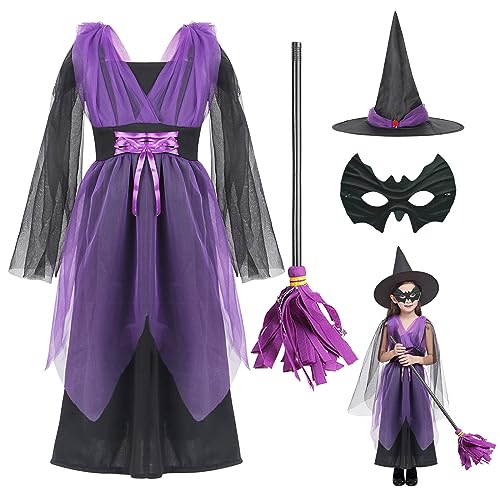 Kostüm Hexe Mädchen 10 11 12 Jahre Hexe Mädchen Kleid Hexe Kinder Kostüm Hexe Mädchen Lila mit Halloween Hexenhut Mädchen Cosplay Besen Hexe Halloween Masken Kostüm Hexe Mädchen 10 11 12 Jahre Hexe Mädchen Kleid Hexe Kinder Kostüm Hexe Mädchen Lila mit Halloween Hexenhut Mädchen Cosplay Besen Hexe Halloween Masken von ATOWORLD