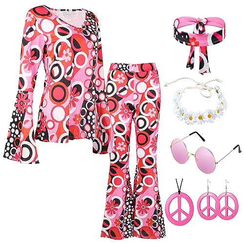 Kostüm Hippie Damen Erwachsene 70er Jahre 60er Disco Outfit Damen Kostüm Hippie Kostüm 70er Jahre Vintage Damen Halskette Peace and Love Hippie Brille Jahre 70er Hemd Zubehör XXL Kostüm Hippie Damen Erwachsene 70er Jahre 60er Disco Outfit Damen Kostüm Hippie Kostüm 70er Jahre Vintage Damen Halskette Peace and Love Hippie Brille Jahre 70er Hemd Zubehör XXL von ATOWORLD