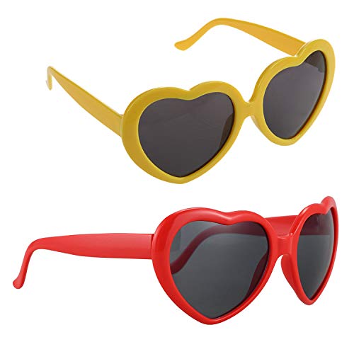 ATOZS Retro Liebe Herz Form Sonnenbrille Party Hot - Rot & Sommer Liebe Herz Form Sonnenbrille Gelb von ATOZS
