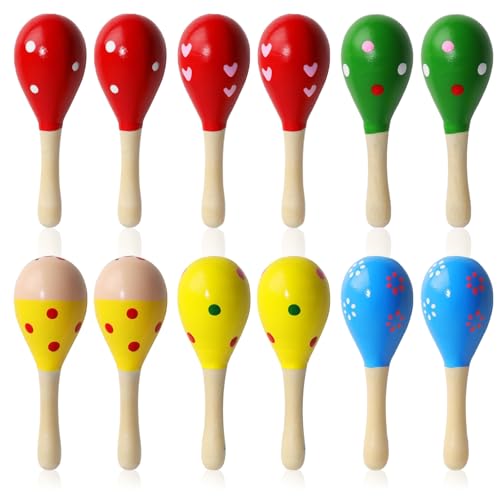 ATSGJLZN 12 Stück Maracas,Holzrassel Baby, Kleine Mini Rasseln Für Karneval Kindergeburtstag Musikalischen Spaß Partys ATSGJLZN 12 Stück Maracas,Holzrassel Baby, Kleine Mini Rasseln Für Karneval Kindergeburtstag Musikalischen Spaß Partys von ATSGJLZN