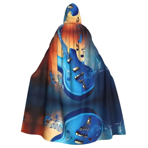 ATTBBH Blauer Kapuzenumhang mit Musiknoten für Halloween, Rollenspiele und Kostümpartys – bequem und langlebig ATTBBH Blauer Kapuzenumhang mit Musiknoten für Halloween, Rollenspiele und Kostümpartys – bequem und langlebig von ATTBBH