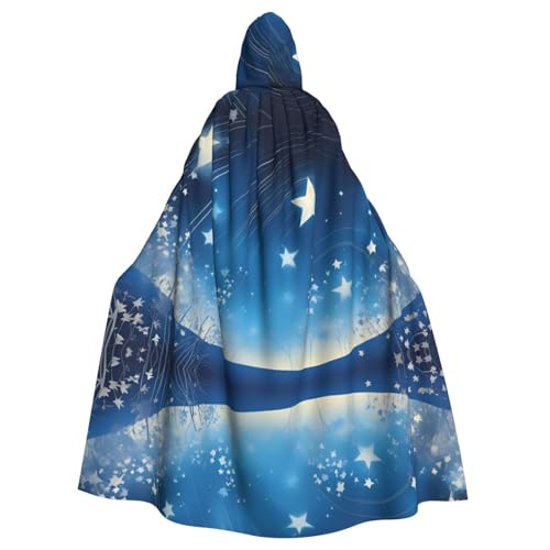 ATTBBH Blauer Sternenhimmel-Aufdruck, Kapuzenumhang für Halloween, Rollenspiele und Kostümpartys – bequem und langlebig ATTBBH Blauer Sternenhimmel-Aufdruck, Kapuzenumhang für Halloween, Rollenspiele und Kostümpartys – bequem und langlebig von ATTBBH