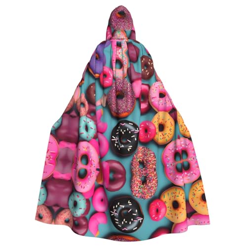 ATTBBH Donut-Print-Kapuzenumhang für Halloween, Rollenspiele und Kostümpartys – bequem und langlebig ATTBBH Donut-Print-Kapuzenumhang für Halloween, Rollenspiele und Kostümpartys – bequem und langlebig von ATTBBH