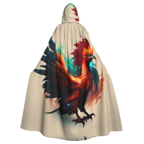 ATTBBH Fantasy Phoenix Prints Kapuzenumhang für Halloween, Rollenspiele und Kostümpartys – bequem und langlebig von ATTBBH
