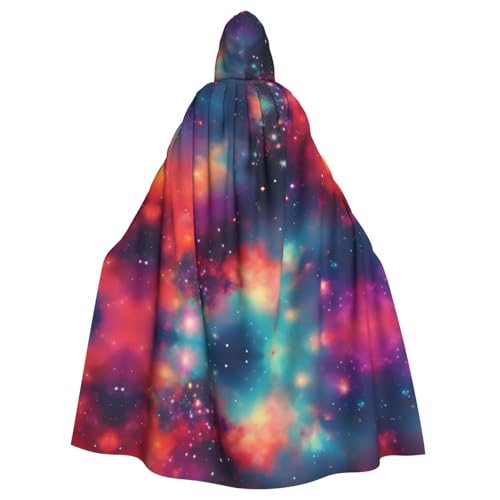 ATTBBH Farbenfroher Galaxie-Aufdruck, Kapuzenumhang für Halloween, Rollenspiele und Kostümpartys – bequem und langlebig ATTBBH Farbenfroher Galaxie-Aufdruck, Kapuzenumhang für Halloween, Rollenspiele und Kostümpartys – bequem und langlebig von ATTBBH