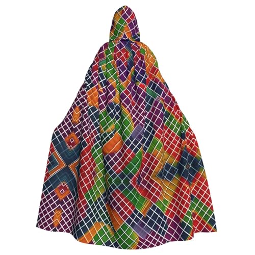ATTBBH Farbiger Twill-Gitter-Umhang mit Kapuze für Halloween, Rollenspiele und Kostümpartys – bequem und langlebig ATTBBH Farbiger Twill-Gitter-Umhang mit Kapuze für Halloween, Rollenspiele und Kostümpartys – bequem und langlebig von ATTBBH