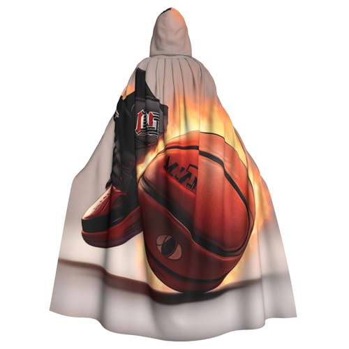 ATTBBH Kapuzenumhang mit Basketball auf Feuer, für Halloween, Rollenspiele und Kostümpartys – bequem und langlebig ATTBBH Kapuzenumhang mit Basketball auf Feuer, für Halloween, Rollenspiele und Kostümpartys – bequem und langlebig von ATTBBH