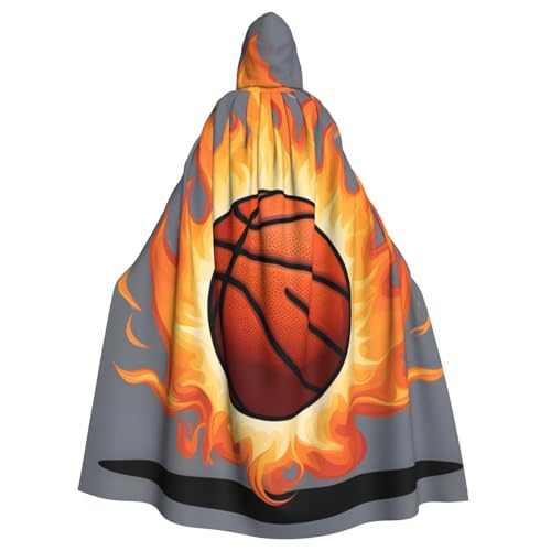 ATTBBH Kapuzenumhang mit Basketball auf Feuer, für Halloween, Rollenspiele und Kostümpartys – bequem und langlebig ATTBBH Kapuzenumhang mit Basketball auf Feuer, für Halloween, Rollenspiele und Kostümpartys – bequem und langlebig von ATTBBH