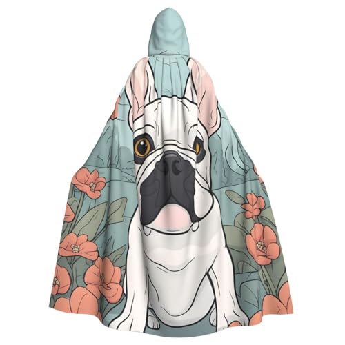 ATTBBH Kapuzenumhang mit Cartoon-Motiv Französische Bulldogge für Halloween, Rollenspiele und Kostümpartys – bequem und langlebig ATTBBH Kapuzenumhang mit Cartoon-Motiv Französische Bulldogge für Halloween, Rollenspiele und Kostümpartys – bequem und langlebig von ATTBBH