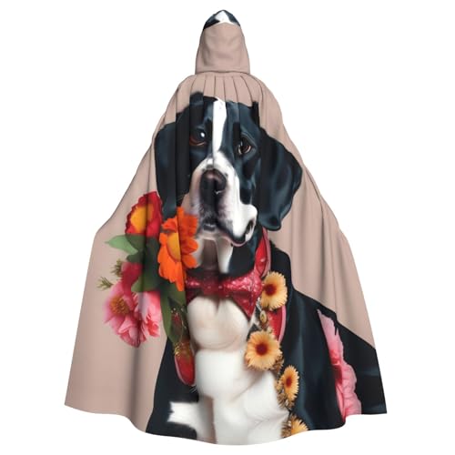 ATTBBH Kapuzenumhang mit Hund mit Blumendruck, für Halloween, Rollenspiele und Kostümpartys – bequem und langlebig ATTBBH Kapuzenumhang mit Hund mit Blumendruck, für Halloween, Rollenspiele und Kostümpartys – bequem und langlebig von ATTBBH