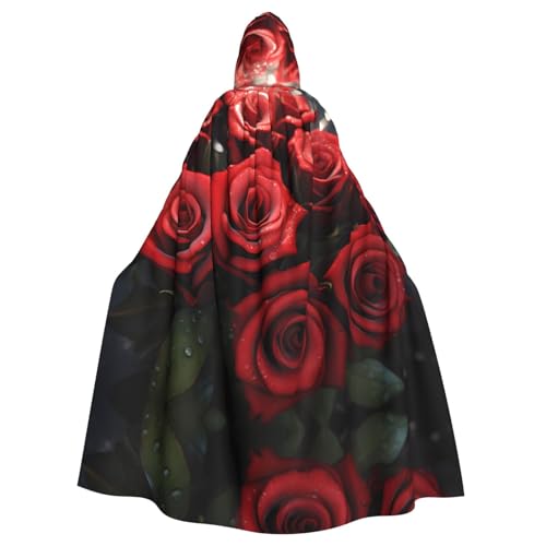 ATTBBH Kapuzenumhang mit roten Rosen für Halloween, Rollenspiele und Kostümpartys – bequem und langlebig ATTBBH Kapuzenumhang mit roten Rosen für Halloween, Rollenspiele und Kostümpartys – bequem und langlebig von ATTBBH