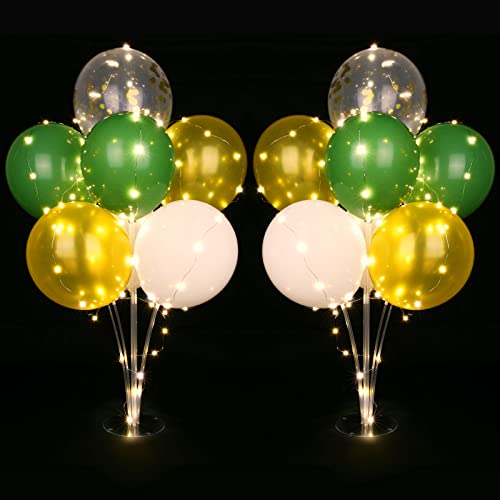 AUAUY 2 Stück Tisch Ballon Stand Kit, Wiederverwendbar Ballonständer, Luftballons Ständer Halter mit 16 Ballon und 2 Lichtern für Geburtstag Partydekorationen, Hochzeitsdekorationen, Feste und Partys von AUAUY