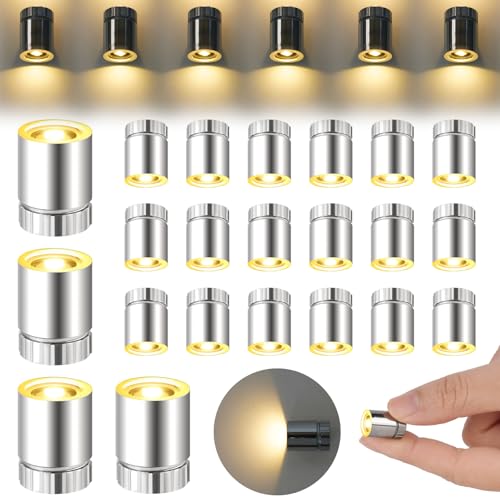 AUAUY 22 Stück Mini LED Lichter für Puppenhäuser, Micro LED Licht, Lichter zum Selbermachen, Mini-Lichter zum Basteln, Miniatur Lichter für Vitrinen, Spielzeug Bausteine (Warmweißes Licht) von AUAUY
