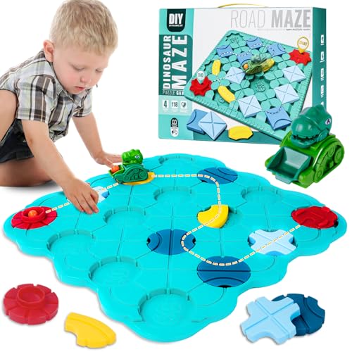 AUAUY Kinderspielzeug Brettspiele, Logischer Straßenbauer Kinderlogikspielzeuge, Labyrinth Puzzle Logikspiel, Montessori Spielzeug Geburtstagsgeschenk für Jungen Mädchen im Alter von 4+ Jahren AUAUY Kinderspielzeug Brettspiele, Logischer Straßenbauer Kinderlogikspielzeuge, Labyrinth Puzzle Logikspiel, Montessori Spielzeug Geburtstagsgeschenk für Jungen Mädchen im Alter von 4+ Jahren von AUAUY