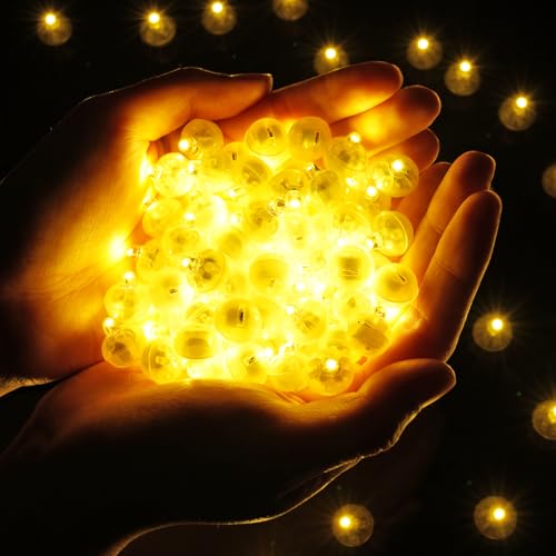AUAUY LED Ballons Lichter, 120 Stück Mini LED Licht Leuchtkugeln, Runde Led Ballonlichter Warmweiß Weihnachtsdeko für Papierlaterne, Weihnachten, Hochzeit, Geburtstag, Party Deko von AUAUY