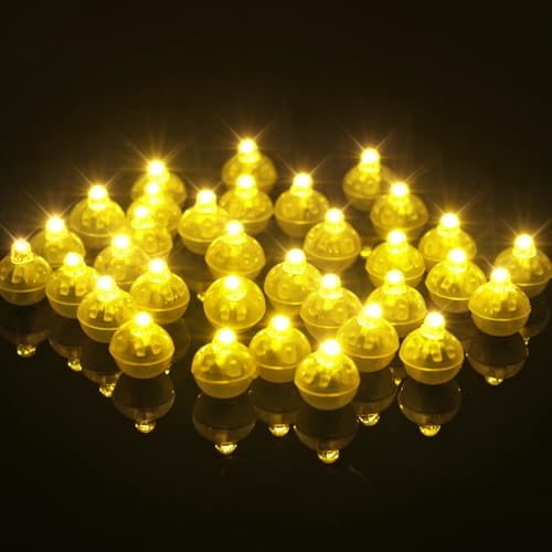 AUAUY LED Ballons Lichter, 30 Stück Mini LED Licht Leuchtkugeln, Runde Led Ballonlichter Warmweiß Weihnachtsdeko für Papierlaterne, Weihnachten, Hochzeit, Geburtstag, Party Deko von AUAUY
