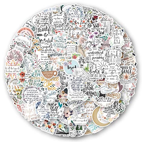 AUCEKO 100 Stück Bibel Jesus Aufkleber Pack Bible Jesus Sticker Set wasserdichte Vinyl Sticker für Laptop Kinder Autos Motorrad Fahrrad Skateboard Gepäck Koffer Computer Aufkleber Graffiti Decal von AUCEKO