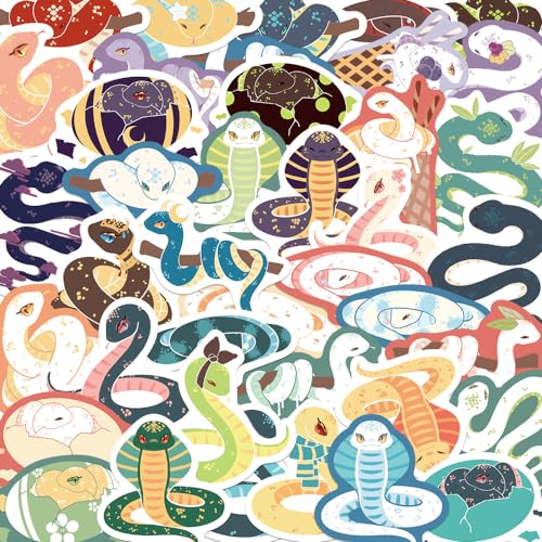 AUCEKO 40 Stück Die Schlange Aufkleber Pack Snake Sticker Set wasserdichte Vinyl Sticker für Laptop Kinder Autos Motorrad Fahrrad Skateboard Gepäck Koffer Computer Aufkleber Graffiti Decal von AUCEKO