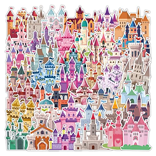 40 Stück Prinzessin Schloss Aufkleber Pack Princess Castle Sticker Set Wasserdichte Vinyl Sticker für Laptop Kinder Autos Motorrad Fahrrad Skateboard Gepäck Koffer Computer Aufkleber Graffiti Decal von AUCEKO